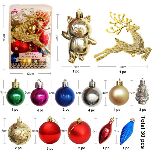 30 boules de Noël décoratives à suspendre au sapin 1