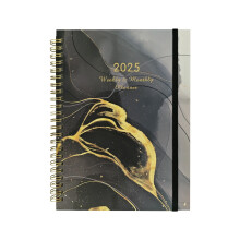 HKUKY2025 Akademischer Planer A5, Hardcover mit Registern