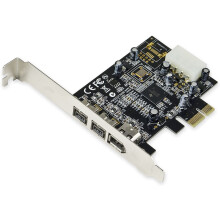 IEEE1394 FireWire PCIe-kaart met 3 poorten en TI XIO2213B-chipset