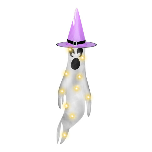 Halloween vindflag polyester glødende ansigt 1 stk. 1