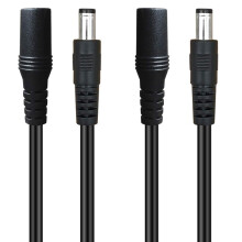 DC-Verlängerungskabel 5,5 mm x 2,1 mm Stecker auf Buchse, 3 Fuß, 2er-Packung