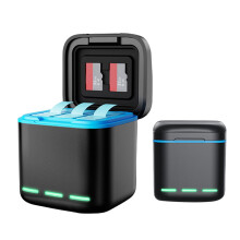 Jixopn3-kanals GoPro-batterilader med Type-C-kabel, 2 stk.