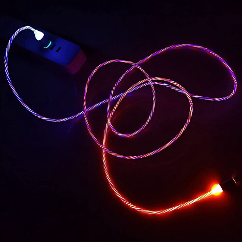 USB Typ C-kabel Light Up 2m 66W 5A QC3.0