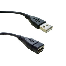 USB kabel AA samec-samice 1,8 m černý USB 2.0