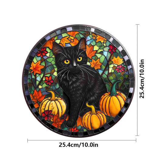 Αυτοκόλλητα παραθύρου για Halloween με κρανίο και σχέδιο γάτας-κορακιού 12 τεμάχια 2