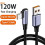 Cable de carga USB-C a USB-C con carga rápida PD de 120 W 3