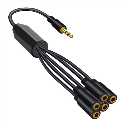 3,5 mm hovedtelefonsplitter han-til-hun 1-til-5