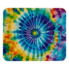 Tapis de souris rond coloré à motifs tie-dye 21 x 25 cm, antidérapant
