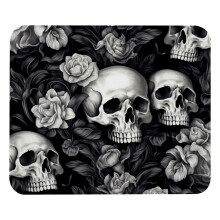 Alfombrilla de ratón gris con forma de calavera y base de goma antideslizante de 8,3 x 9,8 pulgadas.