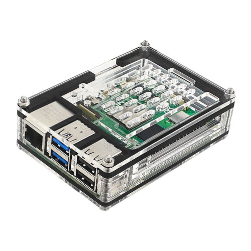 Capa protetora acrílica Jixopn para Raspberry Pi 5 4GB/8GB