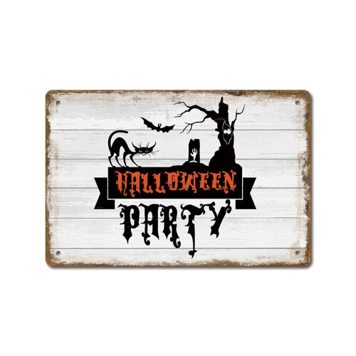 Venkovní kovová cedule Capino Halloween 12x8 palců 1