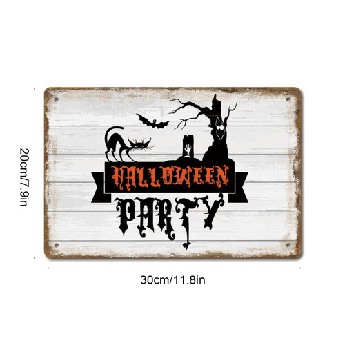 Venkovní kovová cedule Capino Halloween 12x8 palců 2