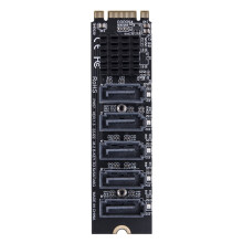 Jixopn M.2M-Key PCIe Riser-Karte, 6-Port SATA3.0 NVMe