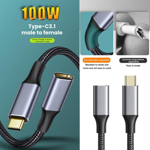 USB-C3.1Verlängerungskabel Typ-C Stecker till Buchse 2