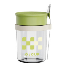Glasbehälter für Overnight Oats, 350 ml, mit Deckel und Löffel