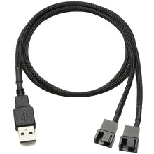 Napájecí kabel pro ventilátor s dvojitým 3pinovým a 4pinovým 5V konektorem USB na ventilátor