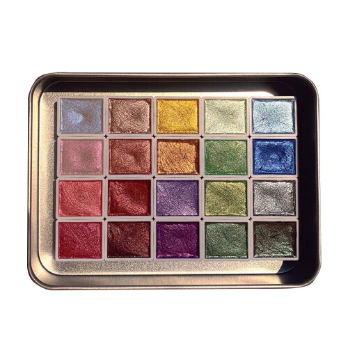 Mengzhiii Metallic-Aquarellset, 20 Farben