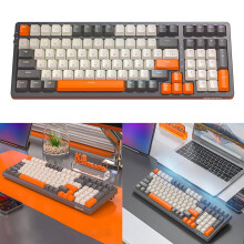 Bezdrôtová mechanická klávesnica BT5.0/2.4GHz Type-C Sivá Biela