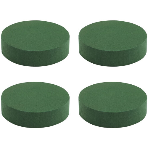 Blocos de espuma floral verdes redondos de 6,5 polegadas (pacote com 4)