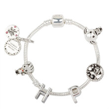 Silver Alloy Beaded Bracelet Large Hole DIY 1 Piece