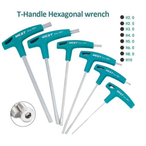 T-håndtags unbrakonøgle med unbrakonøgle, 2-10 mm 1