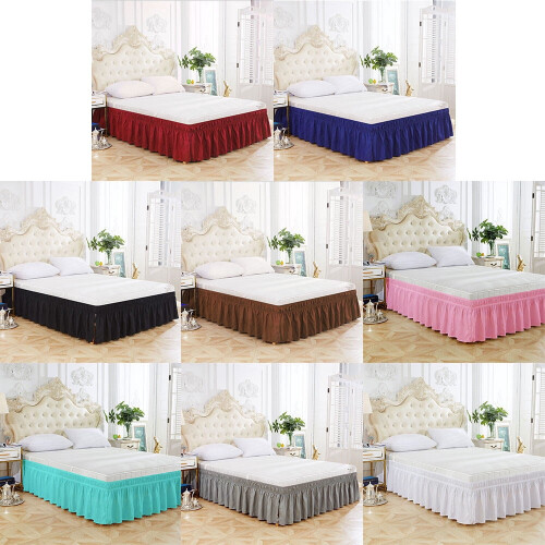 Jupe de lit élastique unie infroissable pour lit simple ou queen size 2
