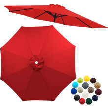 Toile de rechange pour parasol de terrasse 9 pi 6 baleines rouge