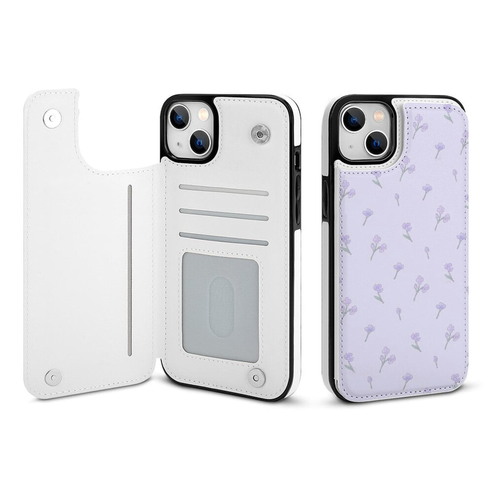Floral Pu Leather Wallet Case For Iphone 14 Plus 354484016843