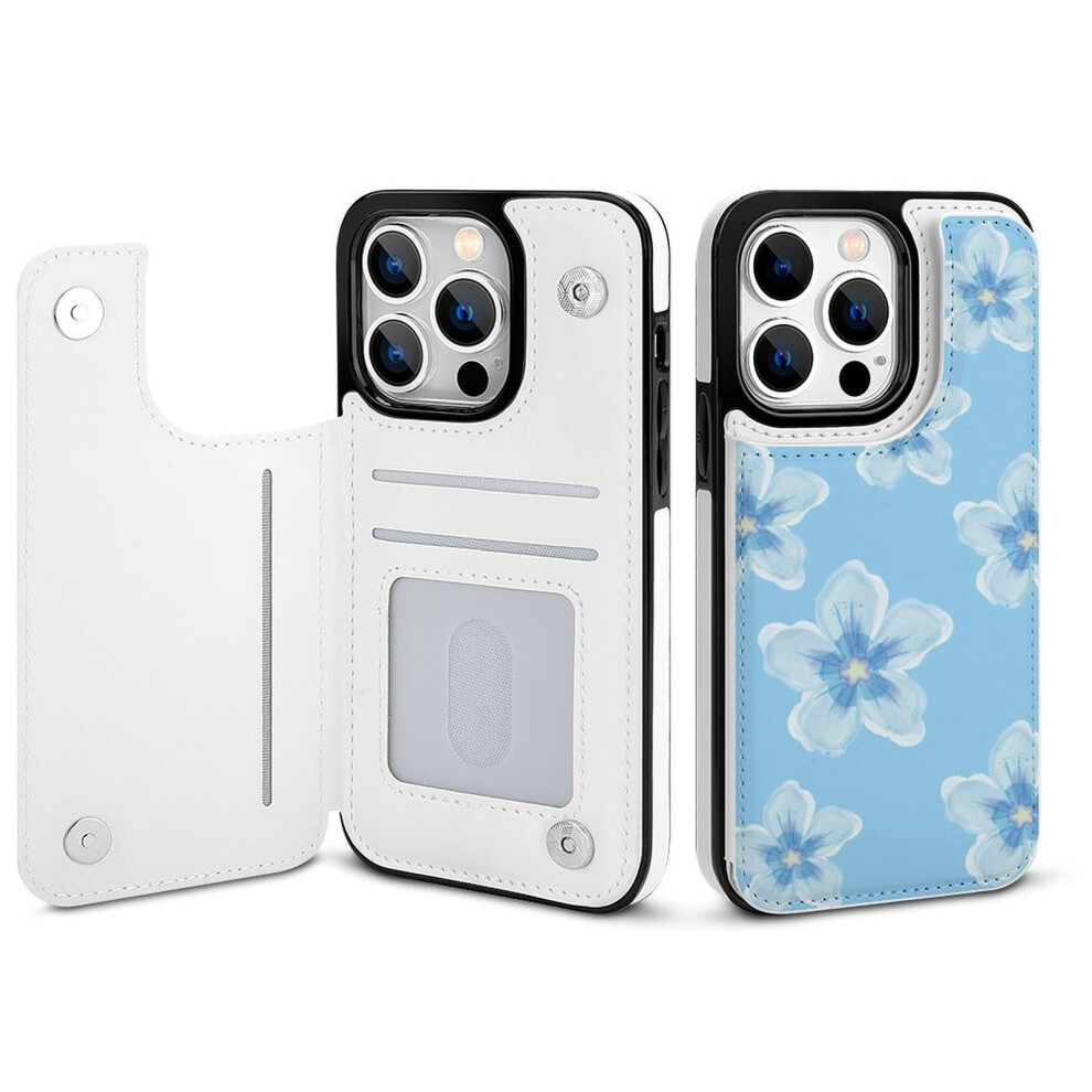 Floral Pu Leather Wallet Case For Iphone 14 Pro 354484016331