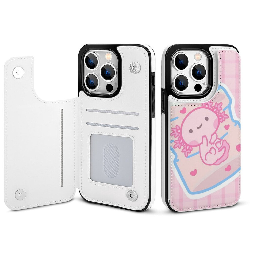 Axolotl Iphone 14 Pro Wallet Case Pu Leather Folio With 354484015396