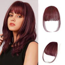 Extensiones de flequillo con clip de cabello natural para mujer