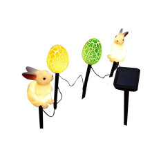 Luminária solar de Páscoa para decoração externa, modelo ovo de Páscoa (1 unidade).