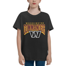 Barn Fotbollslagslogotyp T-shirt Röd Commanders Kortärmad