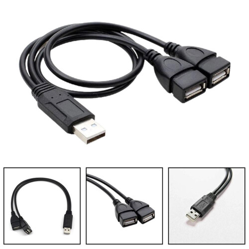 USB2.0A hane till dubbel USB hona Y-splitteradapter 2