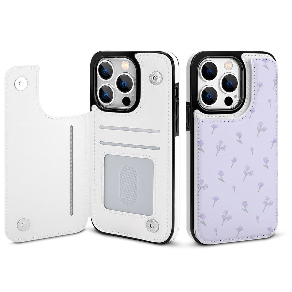 Floral Pu Leather Wallet Case For Iphone 14 Pro 354484016850