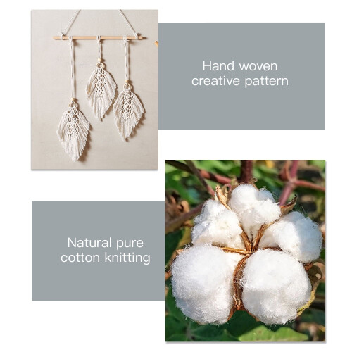 Macrame cotton rope wall hanging boho wall art 1