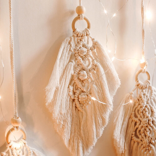 Macrame cotton rope wall hanging boho wall art 2