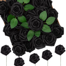 Black Artificial Roses with Stems100pcs