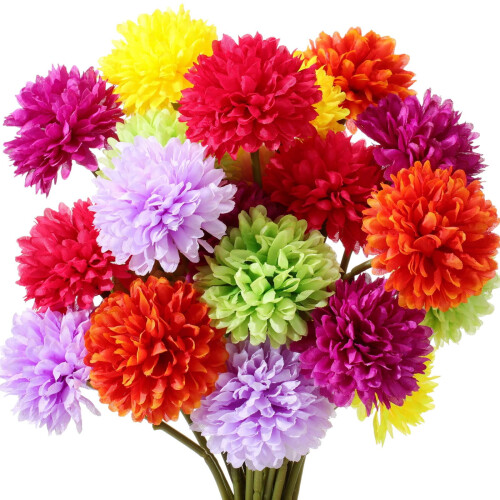 Artificial Marigold Flowers Bulk24pcs2.76inch multicolor