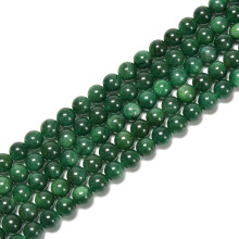 Natuurlijke groene mica gladde ronde kralen maat 6/8/10 mm 15,5" streng