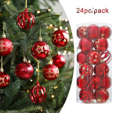 Christmas Ball Ornaments Set Gold Red Pink 30PC