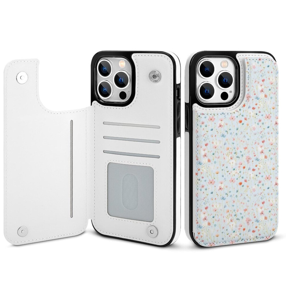Floral Pu Leather Wallet Case For Iphone 14 Pro Max 354484016713