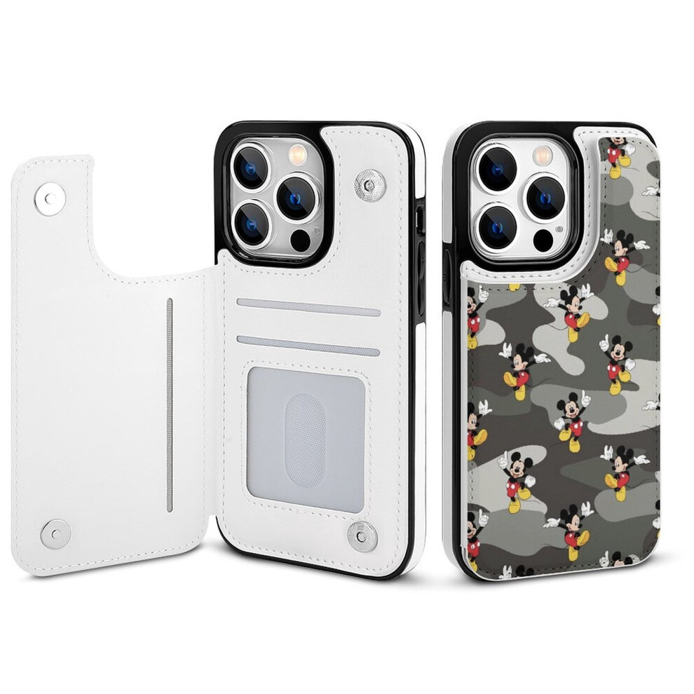 Mickey Mouse Iphone 14 Pro Wallet Case Pu Leather With Card 354484010087