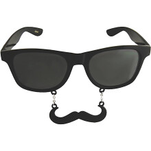Zwarte snor, donkere zonnesnor, Halloweenaccessoire