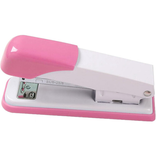 Middelgrote nietmachine, roze, metaal, draagbaar