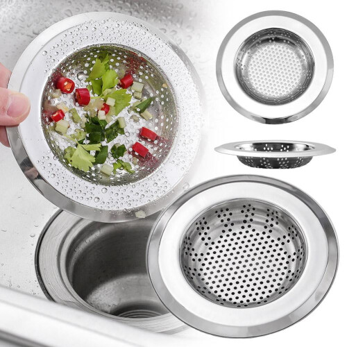 Crépine d'évier de cuisine de rechange en acier inoxydable (1 pièce) 1