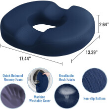 Donut-Kissen-Sitzkissen aus Memory-Schaum, blau