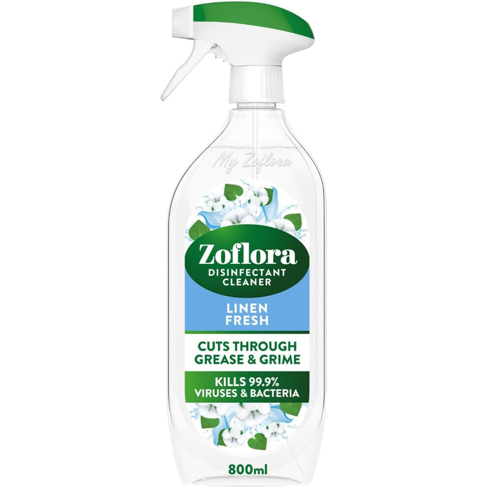 Zoflora Linen Fresh Multipurpose Spray, 800 Ml, Disinfectant, Pet Safe, Kills 99.9% Bacteria & Viruses
