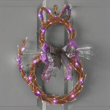 Black Cat Door Hanger Outdoor Halloween LED Decor