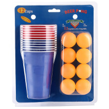 Ensemble de gobelets Pong 500 ml réutilisables, 12 gobelets et 12 balles